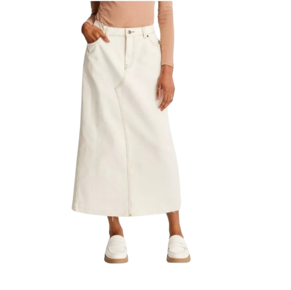 Future Collective Dresses & Skirts - Future Collective By Reese Blutstein Denim Cream Maxi Skirt Size 12